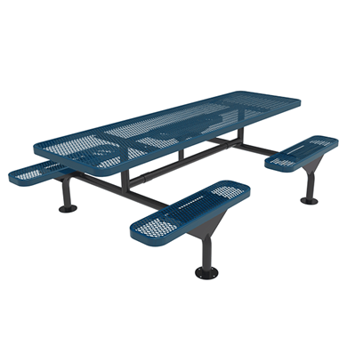 8 Ft. RHINO Nexus Rectangular Thermoplastic Steel Picnic Table - Surface Mount - Expanded Metal
