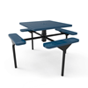 46” ELITE RHINO Square Thermoplastic Steel Picnic Table - Inground Mount - Perforated Metal