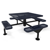 46” RHINO Nexus Square Thermoplastic Steel Picnic Table - Surface Mount - Expanded Metal