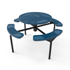 46” RHINO Nexus Round Thermoplastic Steel Picnic Table - Inground Mount - Perforated Metal