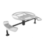 46” RHINO Nexus 2-Seat Round Thermoplastic Steel Picnic Table - Surface Mount - Expanded Metal