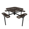 46” RHINO Nexus Octagon Thermoplastic Steel Picnic Table - Inground Mount - Expanded Metal