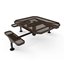46” X 54" RHINO Nexus 3-Seat Octagon Thermoplastic Steel Picnic Table - Surface Mount - Expanded Metal