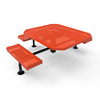 46” x 54" RHINO Nexus 3-Seat Rolled Edge Octagon Thermoplastic Steel Picnic Table - Surface Mount - Perforated Metal