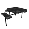 46” x 54" RHINO Nexus 3-Seat Rolled Edge Octagon Thermoplastic Steel Picnic Table - Inground Mount - Expanded Metal