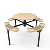 46” RHINO Nexus Round Solid Top Thermoplastic Steel Picnic Table - Inground Mount - Expanded Metal