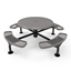 46” RHINO Nexus Round Solid Top Thermoplastic Steel Picnic Table - Surface Mount - Expanded Metal