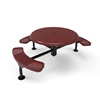 46” RHINO Nexus 3-Seat Round Solid Top Thermoplastic Steel Picnic Table - Surface Mount - Perforated Metal