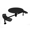 46” RHINO Nexus 2-Seat Round Solid Top Thermoplastic Steel Picnic Table - Surface Mount - Perforated Metal