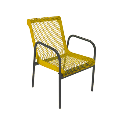 RHINO Thermoplastic Steel Stacking Patio Chair - Expanded Metal