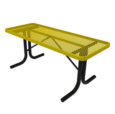 4 Ft. RHINO Rectangle Thermoplastic Steel Utility Table With No Seats - Expanded Metal