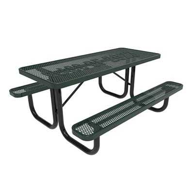 6 ft. ELITE Custom CLASS OF School Rectangular Thermoplastic Steel Picnic Table, Expanded Metal