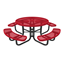 46" ELITE Kid's Height Elementary School Round Thermoplastic Steel Picnic Table - Expanded Metal