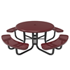 46" ELITE Child's Elementary School Round Solid Top Thermoplastic Steel Picnic Table - Perforated Metal