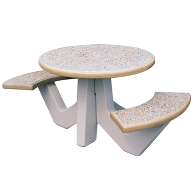 36" Round 2-Seat Concrete Picnic Table