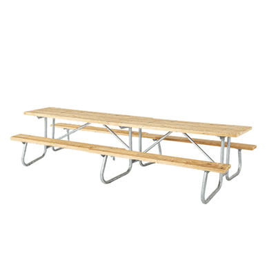 12 Ft. Welded 1 5/8" Rectangle Wooden Picnic Table