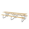 12 ft Rectangular Wooden Picnic Table with Welded Galvanized Steel