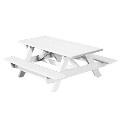 6 Ft. Bright White Traditional A Frame Recycled Plastic Picnic Table