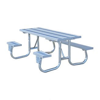8 ft ADA Wheelchair Accessible Aluminum Picnic Table Welded Galvanized Steel Frame