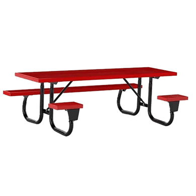 8 Ft. ADA Side Wheelchair Accessible Plastisol Picnic Table With Welded 2 3/8" Frame