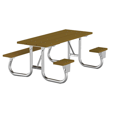 8 Ft. ADA Side Wheelchair Accessible Recycled Plastic Picnic Table With Welded 2 3/8" Frame
