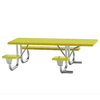 8 Ft. ADA Single End And Side Wheelchair Accessible Fiberglass Picnic Table With Welded 2 3/8" Frame
