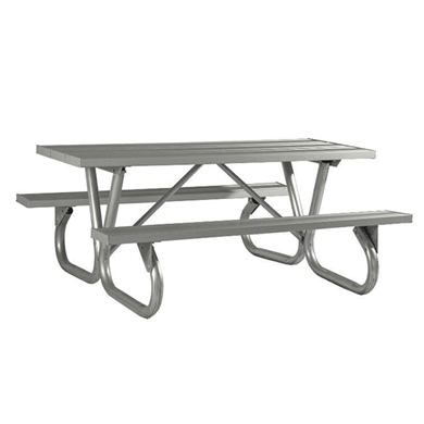 8 Ft. Rectangle Aluminum Picnic Table With Welded 2 3/8" Frame
