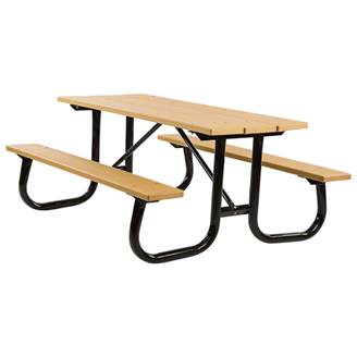 8 Ft. Rectangle Recycled Plastic Picnic Table With Welded 2 3/8" Frame