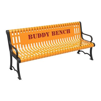 6 Ft Slat Backed Buddy Bench