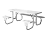 6 Ft. ADA Side Rectangle Aluminum Picnic Table With Welded 2 3/8" Fram
