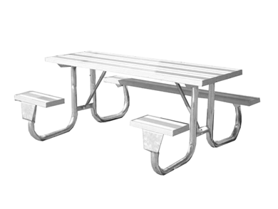 6 Ft. ADA Side Rectangle Aluminum Picnic Table With Welded 2 3/8" Fram