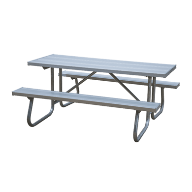 6 Ft. Rectangle Aluminum Picnic Table With Welded 1 5/8" Frame