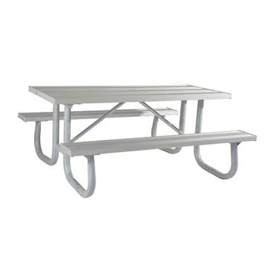 6 Ft. Rectangle Aluminum Picnic Table With Welded 2 3/8" Frame