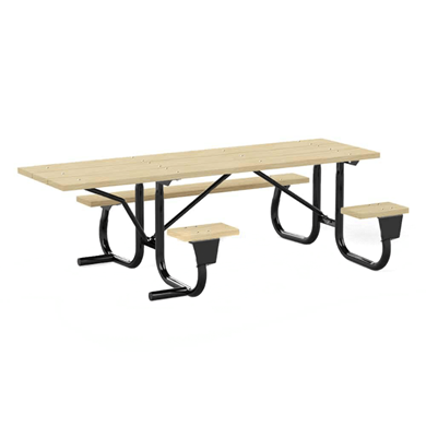 8 ft ADA Wheelchair Accessible Wood Picnic Table Welded Galvanized Steel Frame