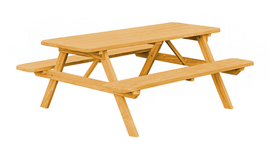 6 Ft. Traditional Wooden Picnic Table With Spruce