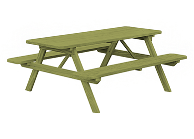 8 Ft. Traditional Wood Picnic Table in Spruce