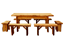 6 Ft. Autumnwood Picnic Table With Four 3 Ft. And Two 2 Ft. Wildwood Detached Benches Set