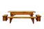 8 ft. Autumnwood Picnic Table with Two 8 ft. and Two 2 ft. Wildwood Detached Benches Set