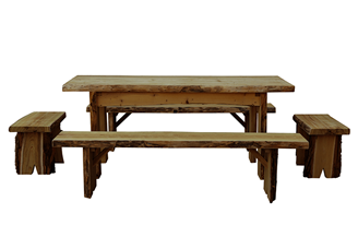6 Ft. Autumnwood Picnic Table With Two 6 Ft. And Two 2 Ft. Wildwood Detached Benches Set