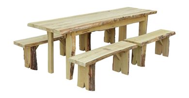 8 ft. Autumnwood Picnic Table with Four 4 ft. Wildwood Detached Benches Set