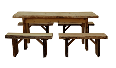 6 Ft. Autumnwood Picnic Table With Four 3 Ft. Wildwood Detached Benches Set