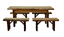 6 Ft. Autumnwood Picnic Table With Four 3 Ft. Wildwood Detached Benches Set