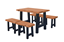 4 Ft. Ridgemont Picnic Table With Four 2 Ft. Detached Benches Set