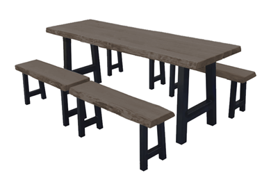 6 Ft. Ridgemont Picnic Table With Four 3 Ft. Detached Benches Set