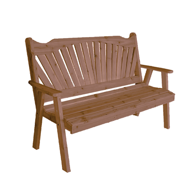 6 ft. Fanback Garden Wooden Bench in Knotfree Yellow Pine or Western Red Cedar
