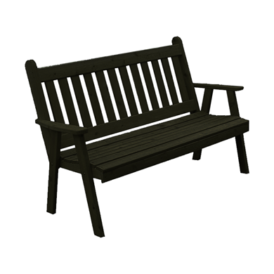 6 Ft. Traditional English Wooden Bench In Knotfree Yellow Pine Or Western Red Cedar 