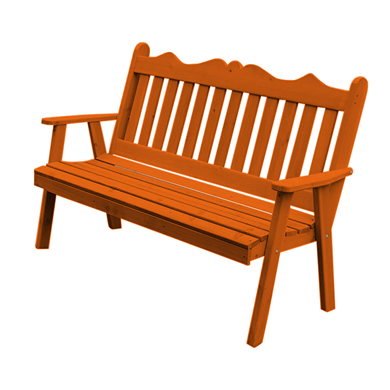 6 ft. Royal English Wooden Bench in Knotfree Yellow Pine or Western Red Cedar
