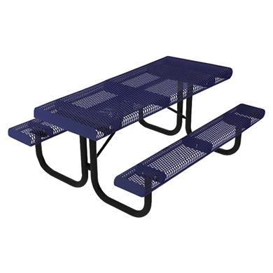 RHINO 8 Foot Rectangular Picnic Table, Pattern Punched Steel, Portable, 283 lbs. 