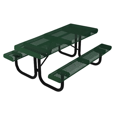 RHINO 6 Foot Rectangular Picnic Table, Pattern Punched Steel, Portable
