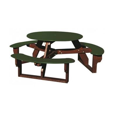 46” Open Round Recycled Plastic Picnic Table
